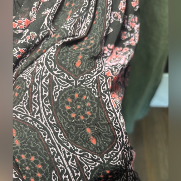 Free‎ People Bohemian Moroccan Black Printed Lace Yoke Maxi Dress Size 2 - Picture 12 of 12